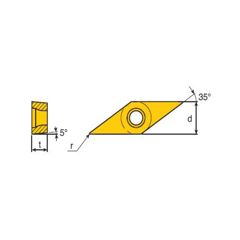  POSITIVE5°REAR ANGLE 35°RHOMBIC 인서트