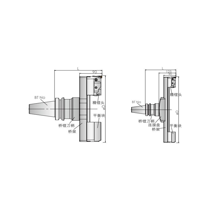  경량 알루미늄 브리지 파인 보링 공구(대구경)，RANGE φ150 -φ850