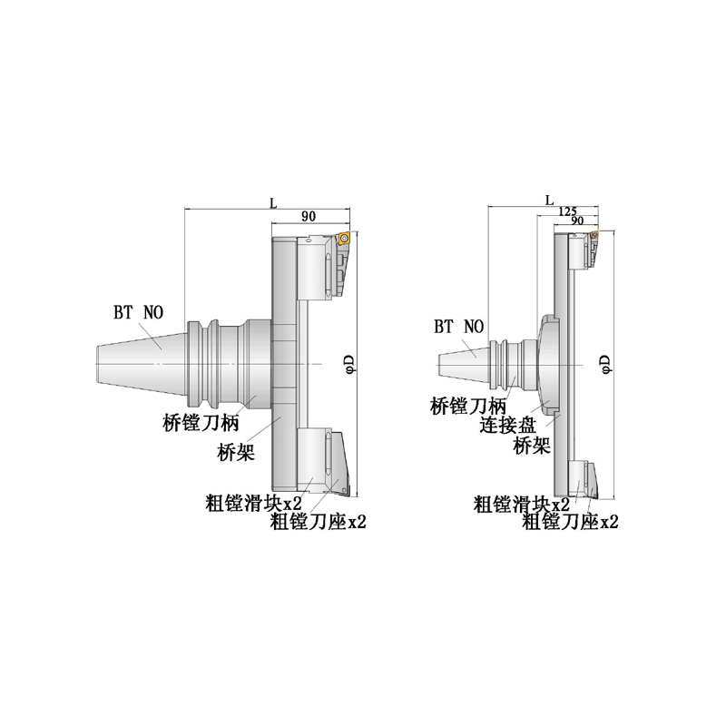    경량 알루미늄 브리지 러프 보링 공구(대구경)，RANGE φ150-φ850 